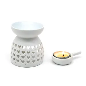 Soporte de vela de cerámica para aromaterapia, quemador de aceite esencial o cera, difusor de aceite aromático, horno de decoración del hogar