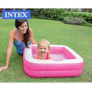 Piscine <span class=keywords><strong>gonflable</strong></span> portable pliable <span class=keywords><strong>carrée</strong></span> <span class=keywords><strong>Intex</strong></span> 57100, piscine pour bébé, spa pour enfants - Product Image 4
