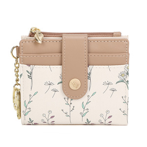 Ins Style New Multi-<b>Card</b> Slot Coin Purse Women's Spring Summer Versatile Floral <b>Card</b> <b>Holder</b> <b>Wallet</b> with Leaf Zipper - Product Image 3
