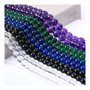 Perles de verre rondes perforées hautement transparentes en gros, strass en cristal - Product Image 1