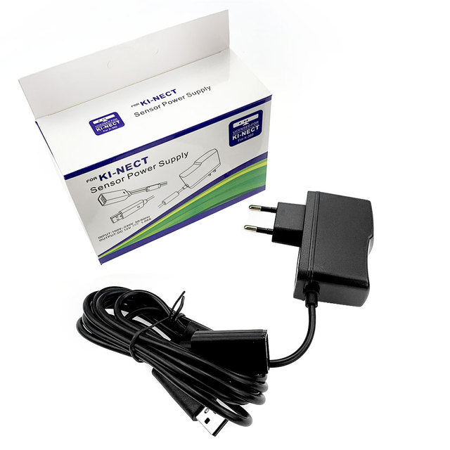 Factory Power Supply  for Xbox 360 Kinect Sensor Power Supply Adapter Converter AC USB Cable Charger EU Plug