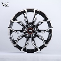 Nouvelles jantes Walle en alliage d'aluminium noir brillant, face usinée, concave profond 7J ET40, 17 pouces, 5x114.3, garantie 3 ans pour voitures particulières
