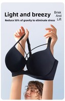 Soutien-gorge sexy pour femmes grandes tailles, à bonnets moulés sans couture, avec bretelles croisées style cage, coupe cœur, ailes lissantes, réglable, 34-44, 5 couleurs