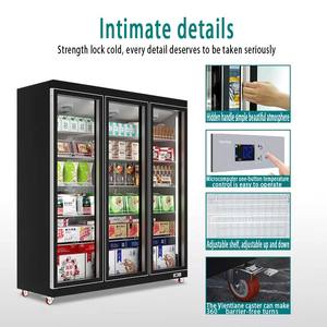 5 años de garantía Congelador de puerta de vidrio 110V - 240V Refrigeración por <span class=keywords><strong>aire</strong></span>-18C-22C Nevera desempañadora vertical con ventilador y función de descongelación - Product Image 3