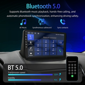 Lecteur multimédia pour voiture Rhythm 9 pouces, économique, BT 5.0, lecture de médias USB, navigation GPS en ligne et hors ligne pour Ford Fiesta 2009-2012 - Product Image 3