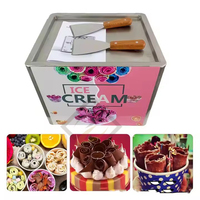 Machine à rouleaux de crème glacée à haute productivité, machine à crème glacée roulée avec kit complet pour la préparation de crème glacée roulée