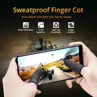 Manchettes de doigt en fibre de verre argentée 24 broches pour jeux mobiles, écran tactile, respirantes, anti-transpiration, pour jeux PUBG