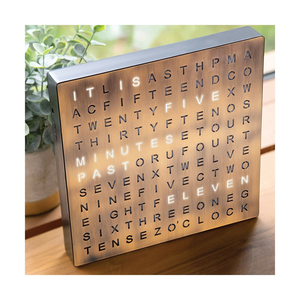 CHEETIE CP37 Square Big Wordsclock Alphabet Letter LED <span class=keywords><strong>orologio</strong></span> <span class=keywords><strong>da</strong></span> <span class=keywords><strong>parete</strong></span> con lingua personalizzata - Product Image 1