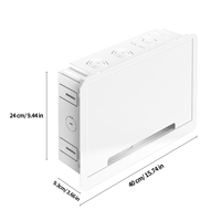 Boîtier multimédia mural pour TV avec logo personnalisé, blanc, 9 pouces, en PVC durable, kit de gestion des câbles, système compatible OEM/ODM