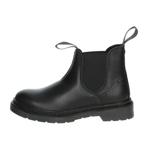 Stivaletti bassi da donna neri JL32532A Slip-On alti stivali da neve classici stile Chelsea plat in cotone plat PU per l'autunno/inverno - Product Image 1