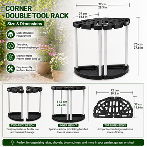 Foldable Adjustable Flexible Portable Storage Holder Organizer Shelf <b>Corner</b> Double Tool Rack - Product Image 3