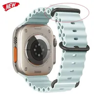 Tali Jam Tangan Silikon untuk Smart Watch 49mm 45mm 40mm 44mm 41mm Gelang Olahraga Bergaris