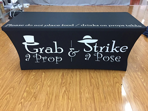 Mantel de poliéster tejido con logotipo de <span class=keywords><strong>color</strong></span> personalizado impreso, camino de mesa elástico de 6 pies y 8 pies, publicidad de ferias comerciales - Product Image 5