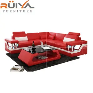 Turkish style new classic sofa furniture corner sofa set with LED light