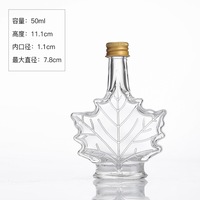 Botella de Licor de Vidrio con Diseño de Hoja de Arce