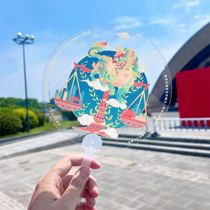 Vigreat Transparent Anime acclamant dessin animé bricolage conception fournisseur usine Comic-Con logo personnalisé fabrication acrylique ventilateur - Product Image 5