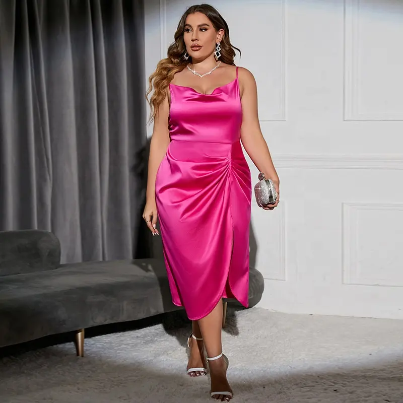 JF-ropa Rosa elegante e informal para mujer, vestido con clase ODM