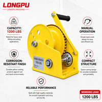 Treuil manuel 1200/1800/2600lbs, à cliquet portable, à engrenage à vis sans fin, avec câble en acier inoxydable de 6 mm de diamètre, longueur 24 m, hauteur de levage 20 m