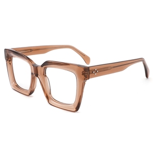 2024 Newest Custom Logo Unisex High-End Spectacle <strong>Frame</strong> Four Rivets Oversized Square Acetate Material <strong>Frame</strong> Optical <strong>Glasses</strong>