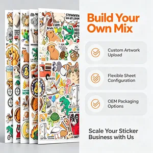 Multi Sheet Assorted Mix <b>Sticker</b> Pack Custom Printed <b>Logo</b> Cartoon Decor Bulk Wholesale <b>Stickers</b> - Product Image 6