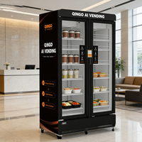 Distributeur automatique intelligent Qingo de snacks, boissons et bouteilles d'eau avec lecteur de cartes à écran tactile – Combo populaire