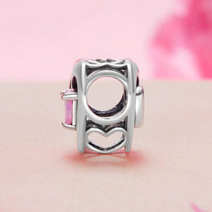 Ciondolo mente infinita BSC1112 Pavé in argento 925 con cornice in argento opale sintetico per matrimonio - Product Image 3