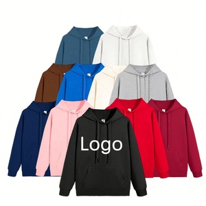 Sweats à capuche personnalisés avec conception de logo Fournisseurs sweat à capuche en coton uni surdimensionné 100 coton sérigraphié de haute qualité avec votre propre logo - Product Image 1