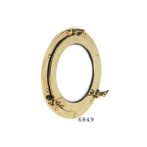 Indien En Laiton Nautique Ovale Forme Hublot avec Miroir et Laiton Poli Fini Exportateur De L'inde - Product Image 3