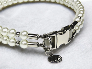 Collar Durável Diário Luxo Casamento Cão Jóias Fantasia Cão Trela Personalizado-Sized Leash-Safe Cão Pérola Colar Frisado - Product Image 4
