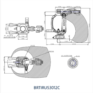 BRTIRUS3012C Six-axis Industrial Robot, Arm Span 3500mm, Load 100kg, <b>Used</b> for <b>Palletizing</b> Loading Unloading - Product Image 3