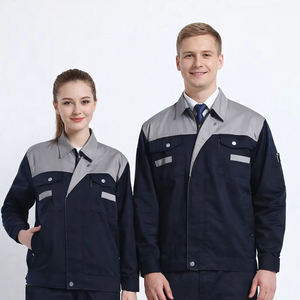 Combinaisons de travail unisexes personnalisées certifiées CE, haute visibilité, respirantes, non toxiques, en coton, avec bandes réfléchissantes - Product Image 3