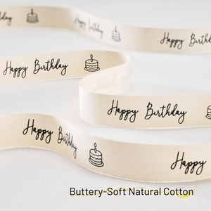 Ruban en taffetas 100% coton personnalisé, style double face, rubans imprimés respectueux de l'environnement avec logo - Product Image 3