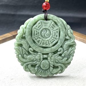 <span class=keywords><strong>22</strong></span>-25 Fengshui قلادة حظ جيد Myanmar اليشم دونات قلادة بالجملة مع سلسلة حبل - Product Image 6