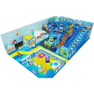 Angel Three-level Ocean Theme Toddler Entertainment Soft Play Zone For Children Kids Indoor Playground sets With Big Slide