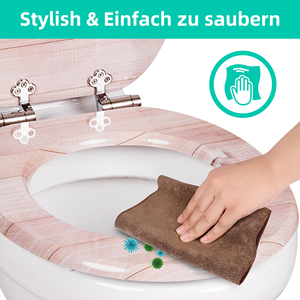 Siège de toilette rond moderne de haute qualité à fermeture douce en MDF et bois massif, certifié FSC, garantie 3 ans, OEM, vente en gros personnalisée - Product Image 3