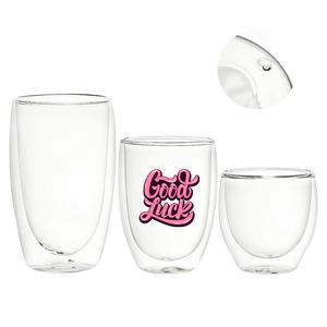 8oz 12oz 15oz Pre-drilled Double Wall Stemless <b>Red</b> Wine Glasses Snow Globe Round Clear Glass Tumbler Cup for DIY <b>Glitter</b> - Product Image 1