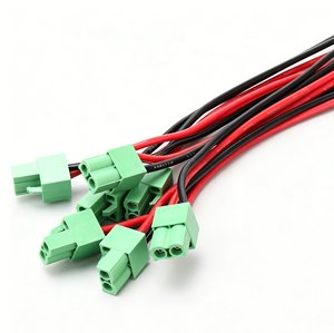 定制绿色<span class=keywords><strong>2</strong></span>针插头电线束，用于LED灯和工业设备的镀锡铜导线线束 - Product Image 1