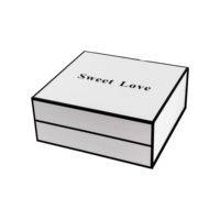 Boîte cadeau personnalisée avec logo Sweet Love, blanche et noire, en carton rigide, emballage souvenir, vente en gros, étui minimaliste romantique