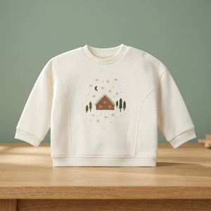 T-shirt en coton tricoté à manches longues personnalisé pour enfants, col rond, décontracté, écologique, design tendance pour filles, vente en gros - Product Image 2