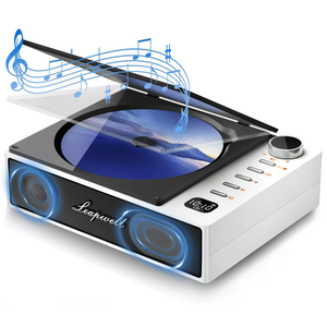 Reproductor de CD con tapa abatible personalizada de fábrica, Bluetooth, altavoces duales, control remoto, entrada USB, FM, OPT, cubierta antipolvo LED para el hogar y el estudio. - Product Image 3