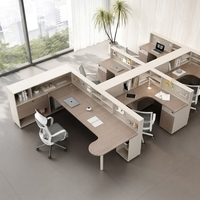 Poste de travail modulaire en L avec écran perforé, bureau pour employés avec gestion des câbles et armoire de rangement latérale