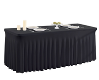 Nappe Tricotée 6 Pieds avec Volants pour Buffets Carrés Décoration de Mariage Extérieure pour Maisons Hôtels Disponible en Taille 4 Pieds