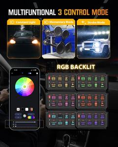 <span class=keywords><strong>8</strong></span> Gang for Bluetooth RGB LEDタッチコントロールパネルボックススイッチパネル用カートラックオフロードATV SUV用 - Product Image 3