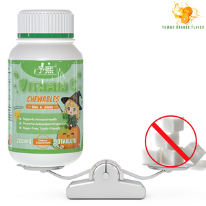 วิตามินซีแบบเคี้ยว 200 มก. รสส้มสดชื่น สำหรับทุกคนในครอบครัว เพื่อสุขภาพที่ดีทุกวัน ปราศจากน้ำตาล พร้อมจัดส่ง - Product Image 1