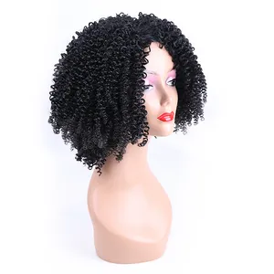 Julianna Kanekalon Futura Wigs Mid Length Suppliers Very Short Kinky Curly Wavy Woman Synthetic Hair Wig Short For Afro Women