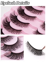 7 paires de faux cils œil de renard faits à la main, effet naturel ailé, doux, réutilisables, pour maquillage quotidien, fêtes et mariages