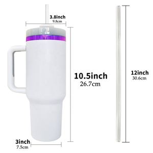 Custom LogoBulk Vacuum Insulated <b>Large</b> Capacity 40oz Purple Underneath Tumbler for Laser Engrave - Product Image 2