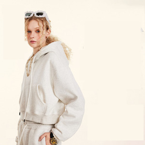 Sudadera con Capucha Retro de Cintura Alta Personalizada de Alta Calidad al por Mayor 2026, Sudadera Deportiva Ajustada para Chicas - Product Image 1