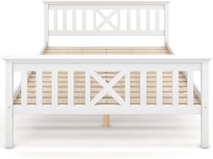 Barrières de sécurité <span class=keywords><strong>à</strong></span> deux côtés en bois massif <span class=keywords><strong>à</strong></span> <span class=keywords><strong>lattes</strong></span> blanches Montessori Clôture détachable Cadre moderne en bois pour tout-petits Lit simple Lits pour enfants - Product Image 3