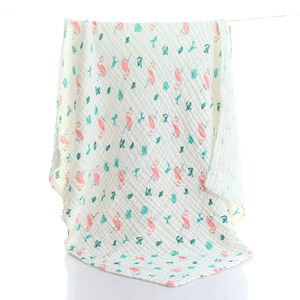 고품질 41x41'' 100% 유기농 면 6겹 거즈 아기 담요 (잎 무늬 직조 및 혼합 충전재 포함) - Product Image 5